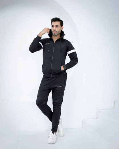 Black hoodie tracksuit winter