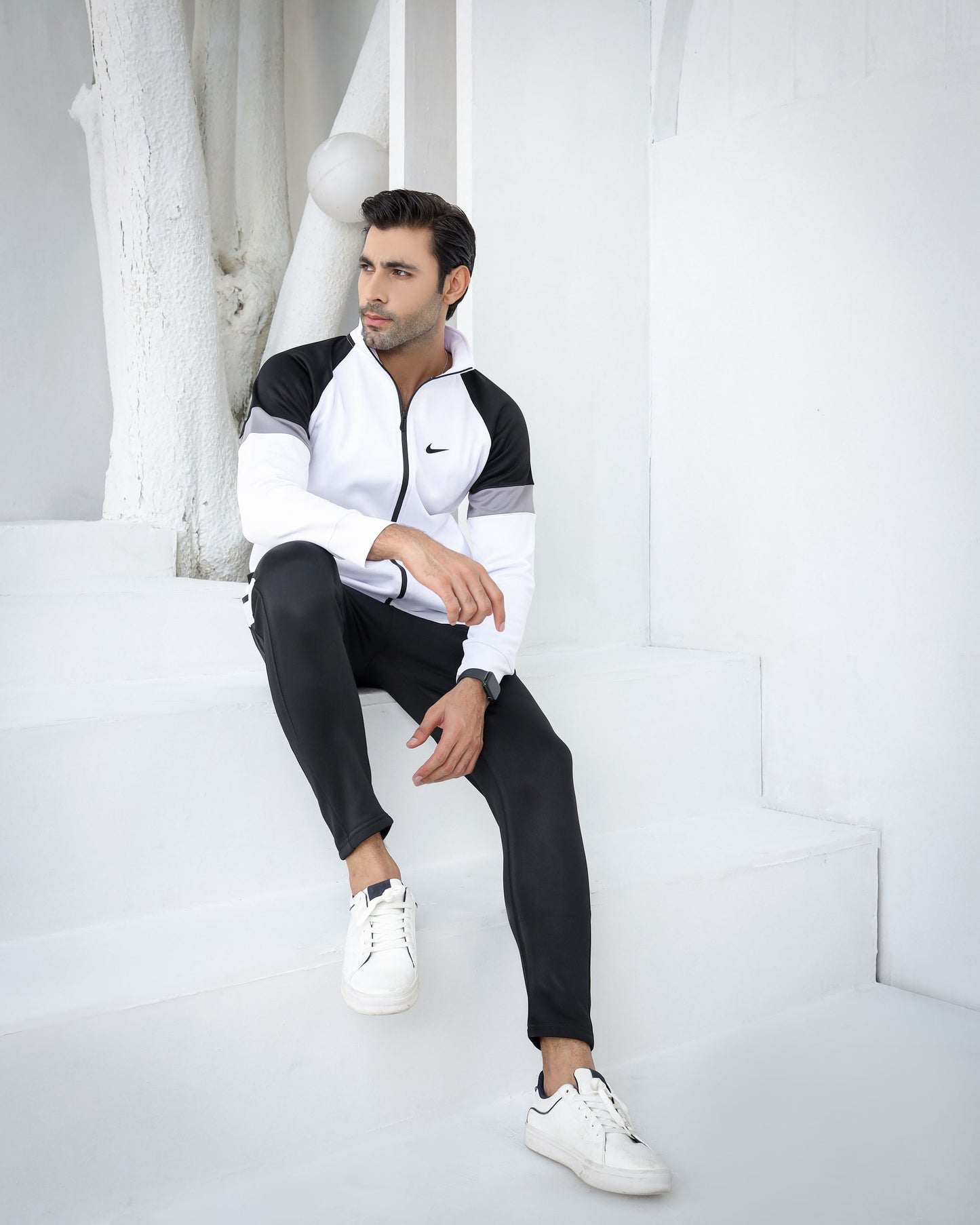 Winter black white tracksuit