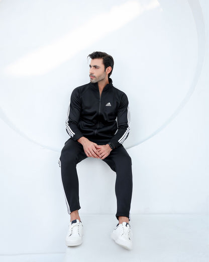 Black half tril-line tracksuit