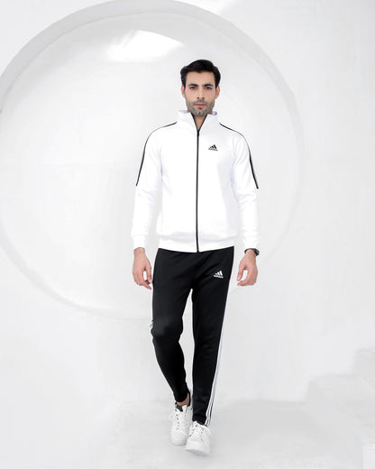 White tril-line tracksuit