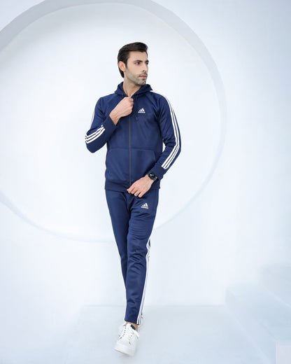 Winter blue hoodie tracksuit